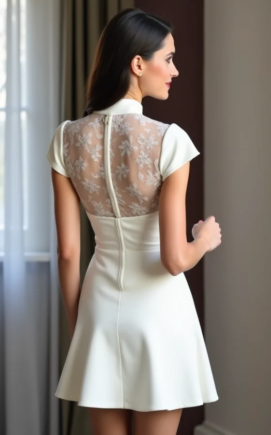 Short Wedding Dress and Mini Dress with a Cowl Neckline for a Trendy Look - Image 3