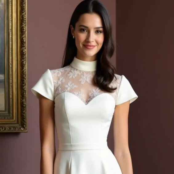 Short Wedding Dress and Mini Dress with a Cowl Neckline for a Trendy Look - Image 4