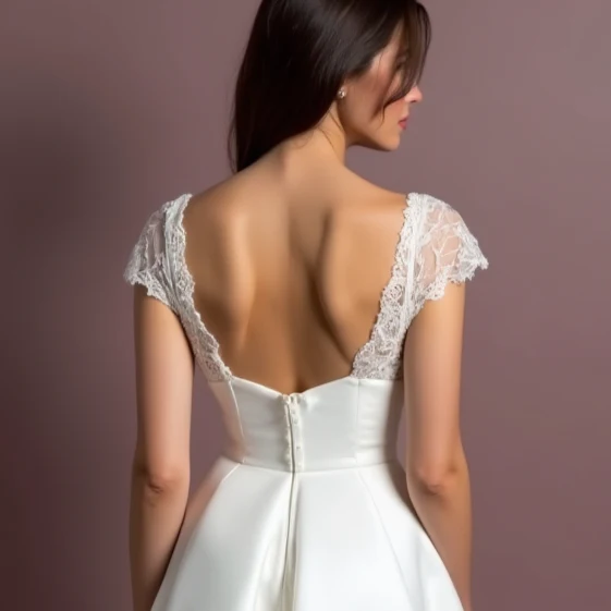 Short Wedding Dress and Mini Dress with a Fit-and-Flare Silhouette for a Feminine Look - Image 5