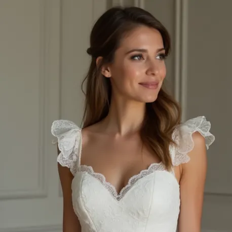 Short Wedding Dress with a Playful Flair for Fun and Stylish Brides - Image 4