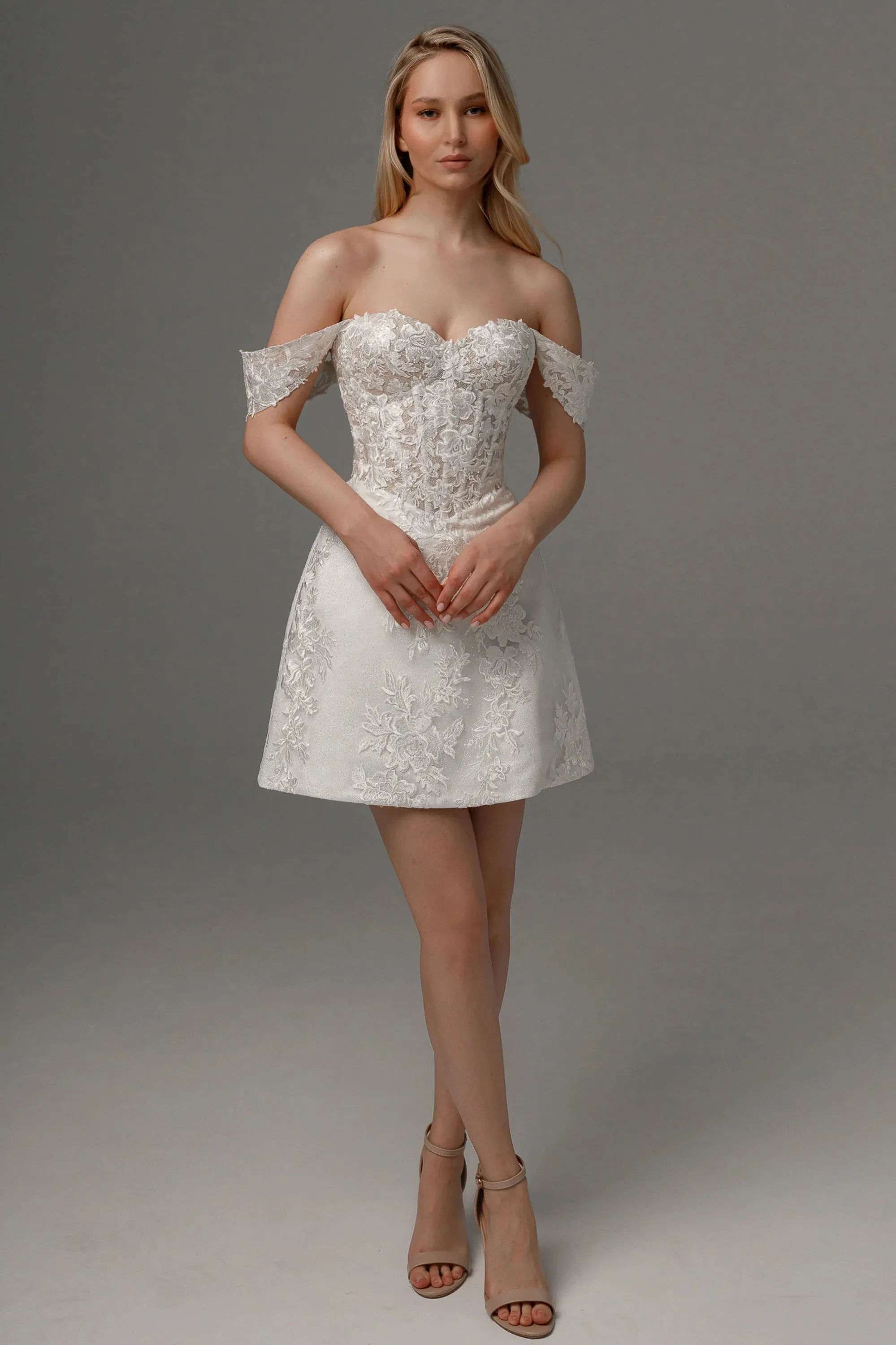 Short Lace Wedding Dress Modern Mermaid Bow Court Train Dress Satin Vestido De Novia Princess Gown - Image 2