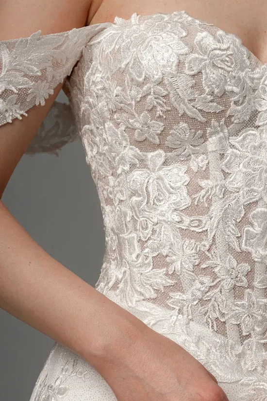 Short Lace Wedding Dress Modern Mermaid Bow Court Train Dress Satin Vestido De Novia Princess Gown - Image 5