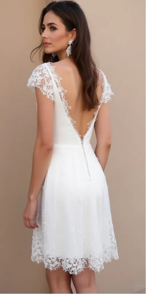 Short Wedding Dress with Feminine Touches for a Graceful Look - Image 3