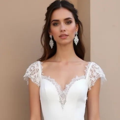 Short Wedding Dress with Feminine Touches for a Graceful Look - Image 4