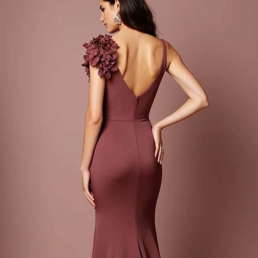 Show-Stopping Brown Evening Dress & Prom Dress with Gold Embellishments - Image 5