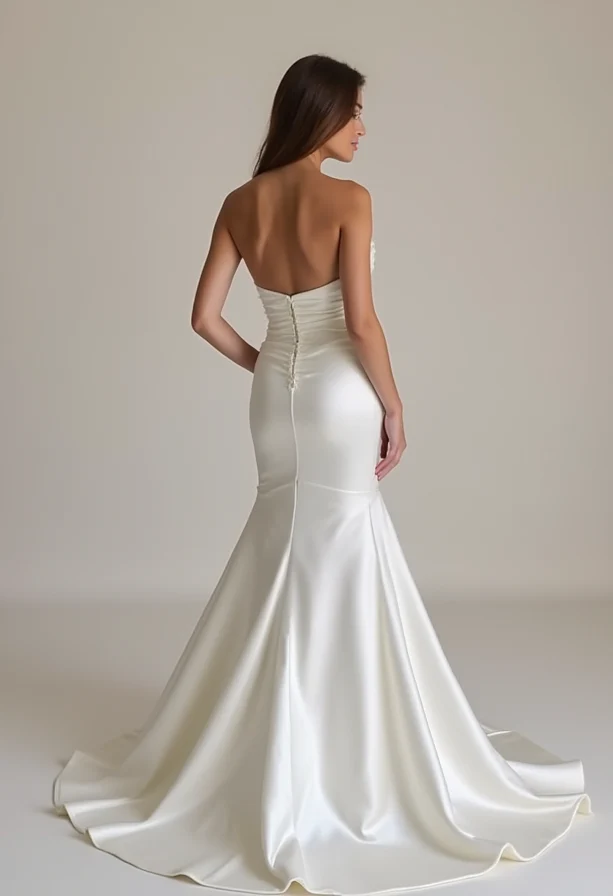 Show-Stopping White A-Line Wedding Dress with a Dramatic Overskirt for Extra Volume - Image 3