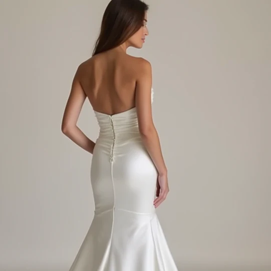 Show-Stopping White A-Line Wedding Dress with a Dramatic Overskirt for Extra Volume - Image 5