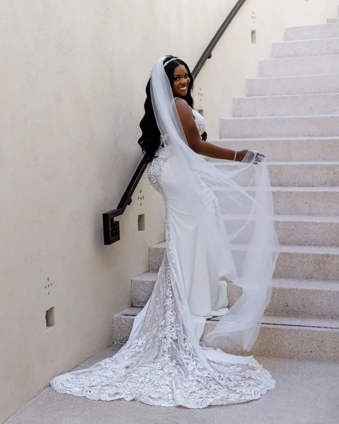 Signature Soft Long Tulle Wedding Veil with Cut Edge Simple Bridal Veil - Image 4