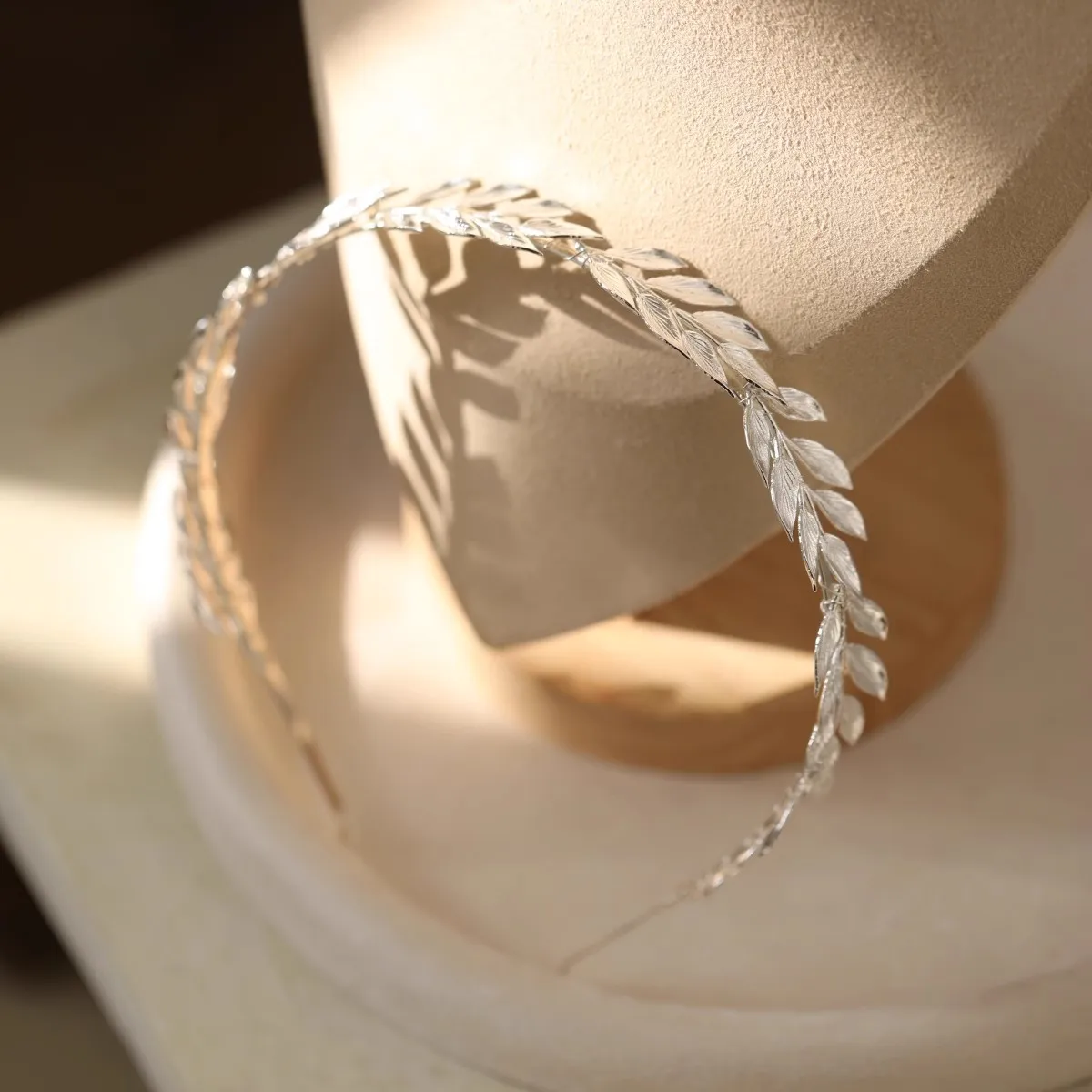 Silver Color Headband Hairband Leaf Headpiece Headdress Brides Birthday Gift Tiara Crown Bridal Jewelry Wedding Hair Accessories - Image 4