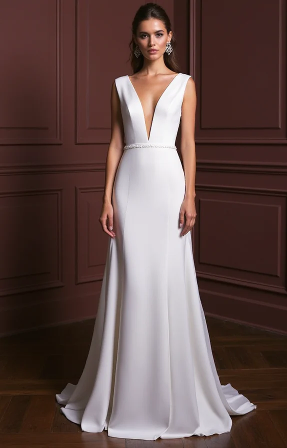 Simple A-Line Wedding Dress for Minimalist Brides - Image 2