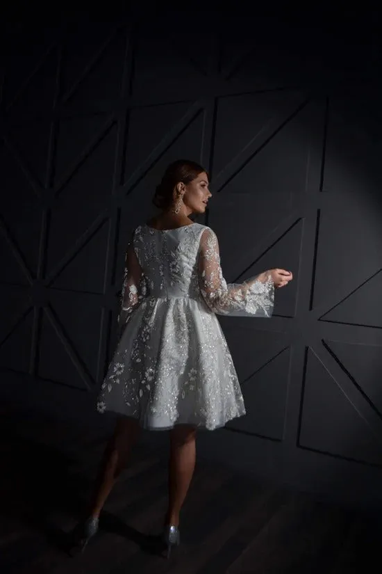 Long-Sleeve Lace Wedding Dress Vestido De Novia Satin Mermaid Princess Bridal Gown Bow Simple Court Train Dress - Image 7