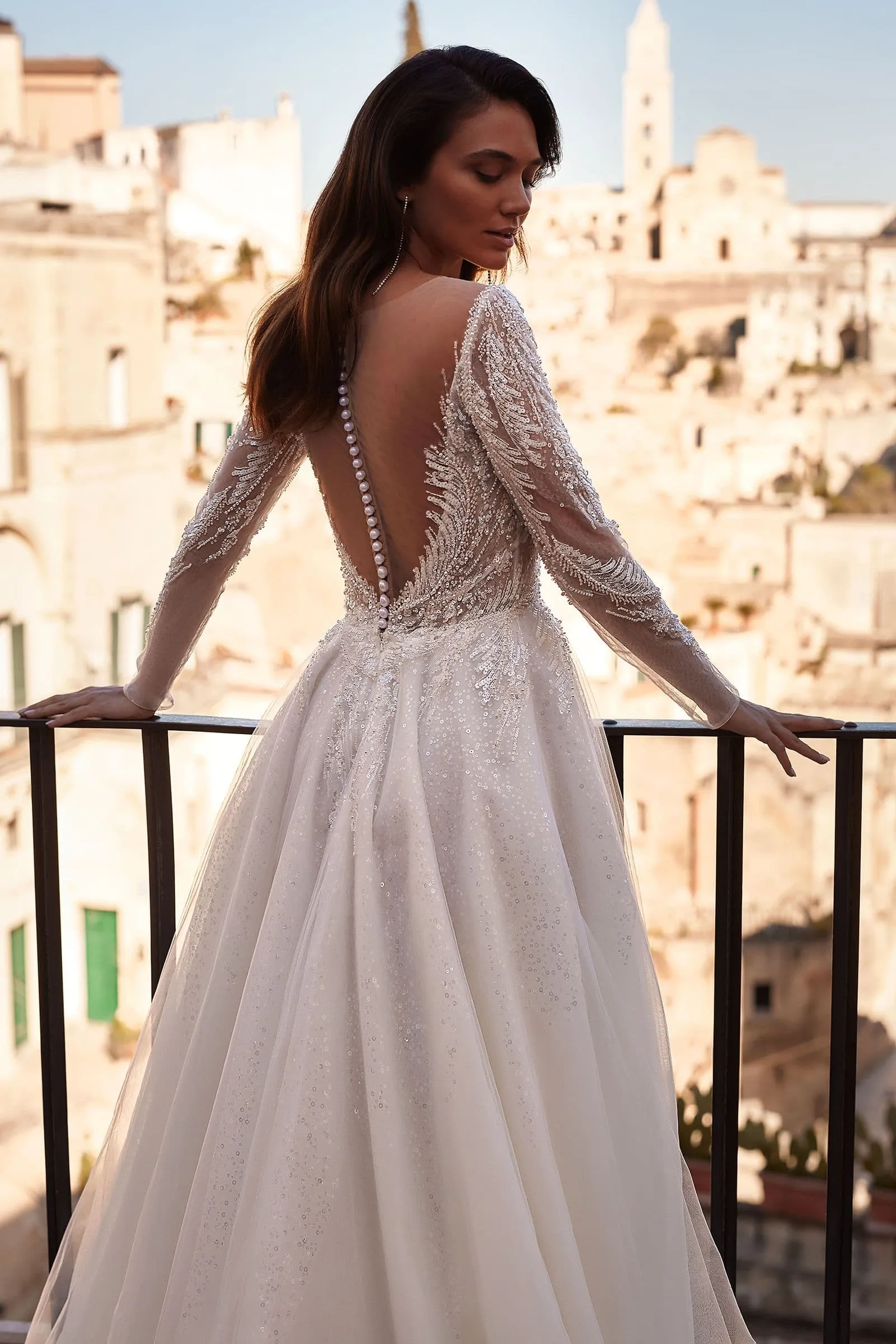 Simple Wedding Dresses A Line Woman's Appliques Sexy Long Sleeve Backless Side Split Elegant Bride Gowns Gentle Vestido De Novia - Image 3