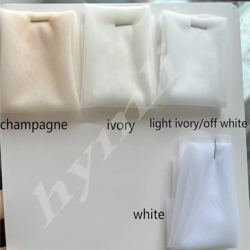 Single-Layer Cut Edge Bridal Veil Extra Wide Soft Tulle Top Gather Add a Metal Comb  in White , Off-White , Ivory ,Champagne - Image 6
