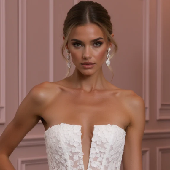 Soft A-Line Wedding Dress for a Boho and Romantic Wedding - Image 4