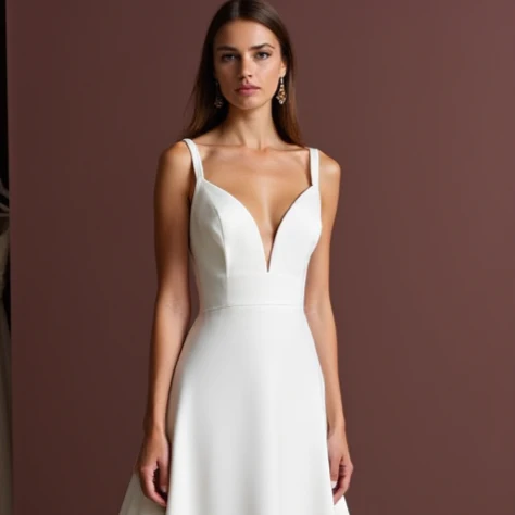 Soft A-Line White Wedding Dress with Draped Layers for an Effortless Style - Image 4