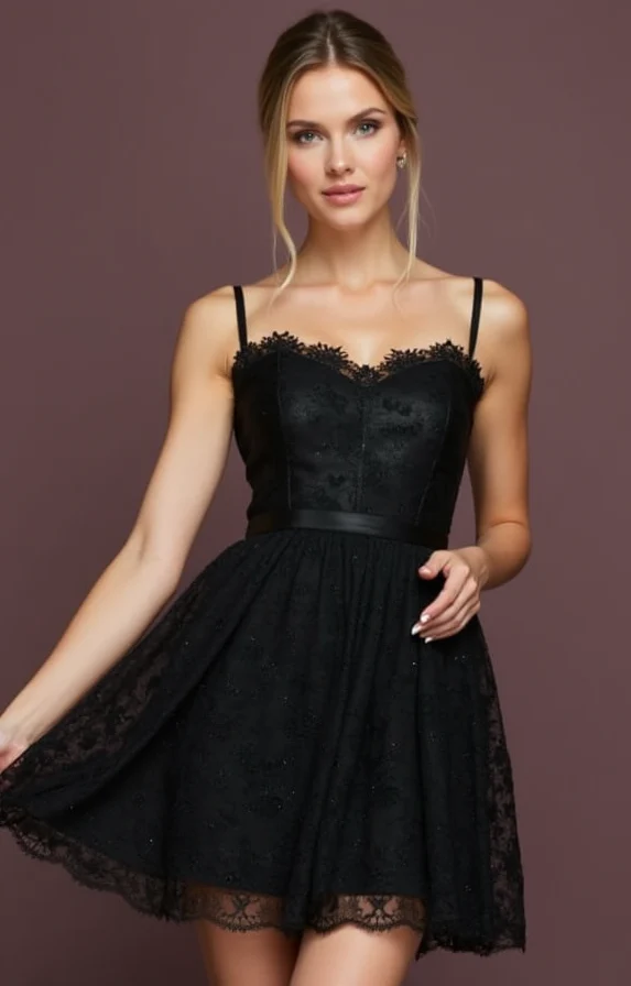 Sophisticated Black Evening Dress and Prom Gown with a Sparkling Waistline for Extra Shine - Image 2