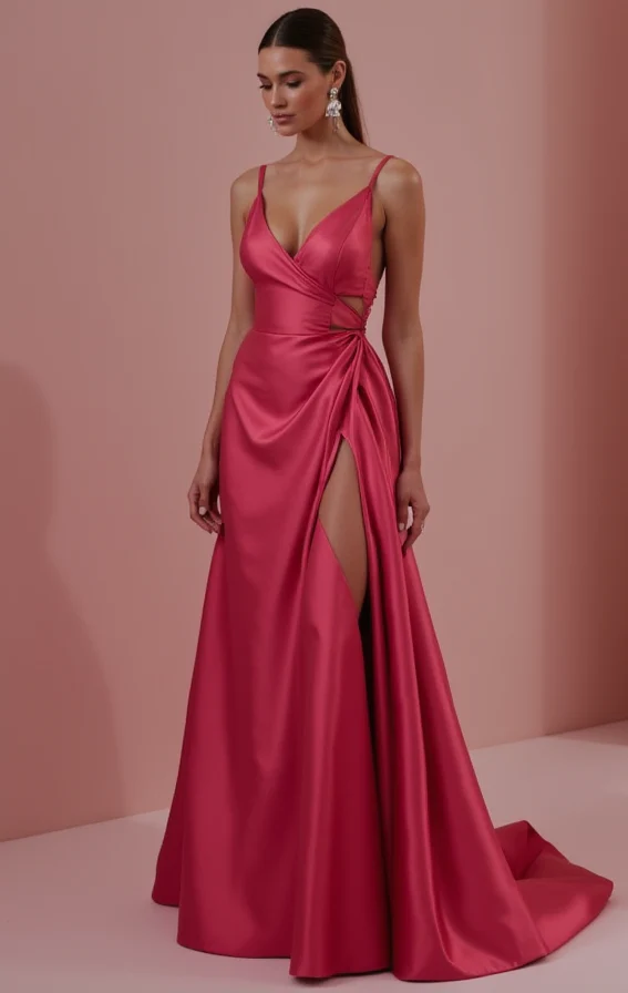 Sophisticated Evening Dress and Prom Gown with Satin and Lace for a Luxe Feel - Image 2