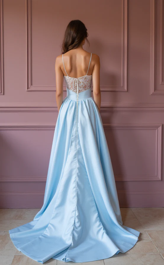 Sophisticated Evening Gown and Prom Dress with a Classic A-Line Shape - Image 3