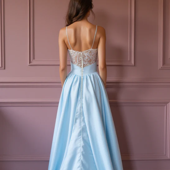 Sophisticated Evening Gown and Prom Dress with a Classic A-Line Shape - Image 5