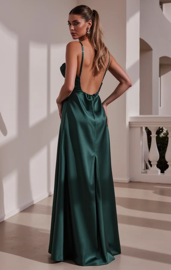 Sophisticated Evening Gown and Prom Dress with a High Slit for a Bold Statement - Image 3