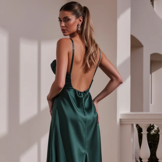 Sophisticated Evening Gown and Prom Dress with a High Slit for a Bold Statement - Image 5
