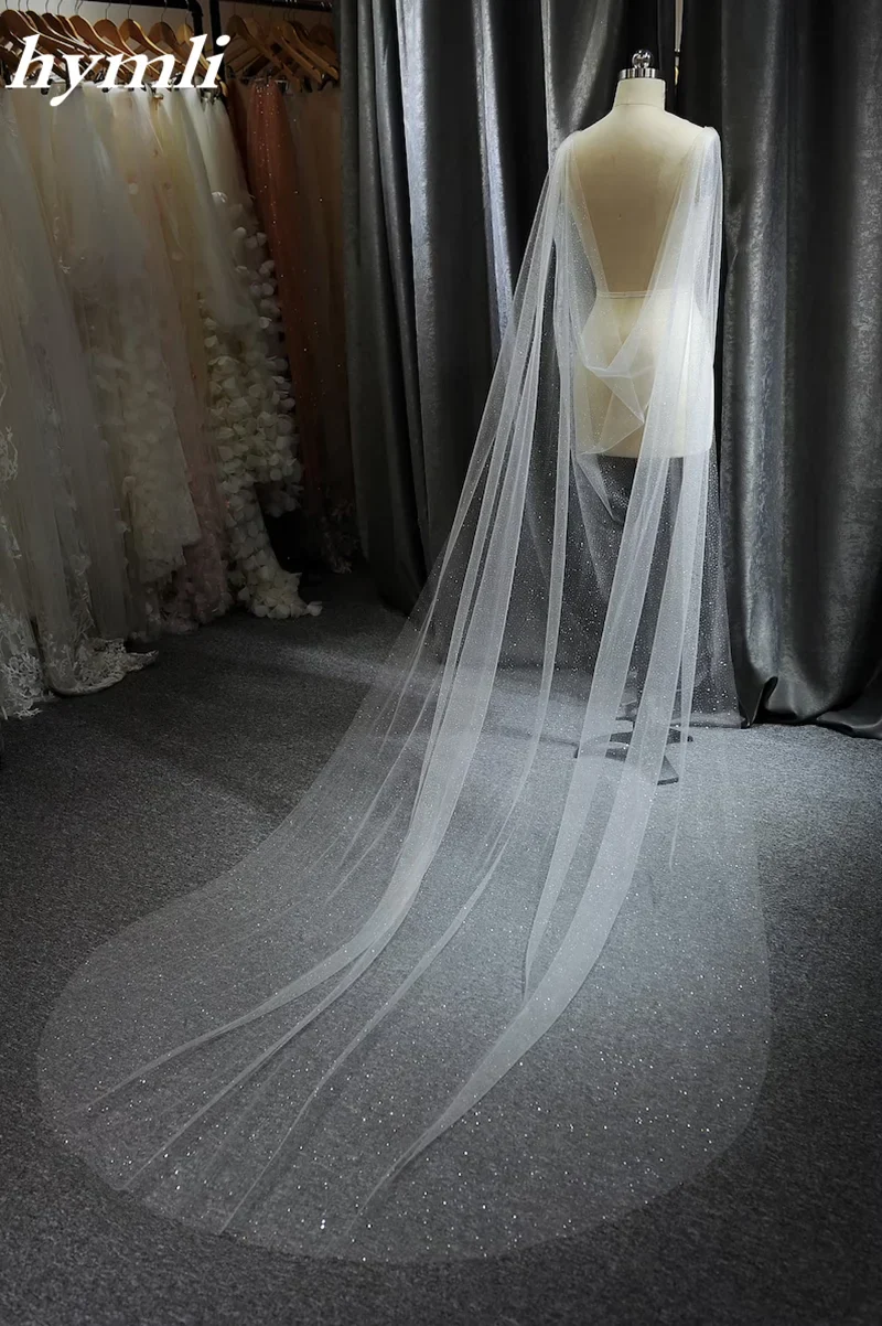 Sparkle cape, Drap cape , Bridal cape , cathedral wedding cloak ,shoulder veil - Image 2