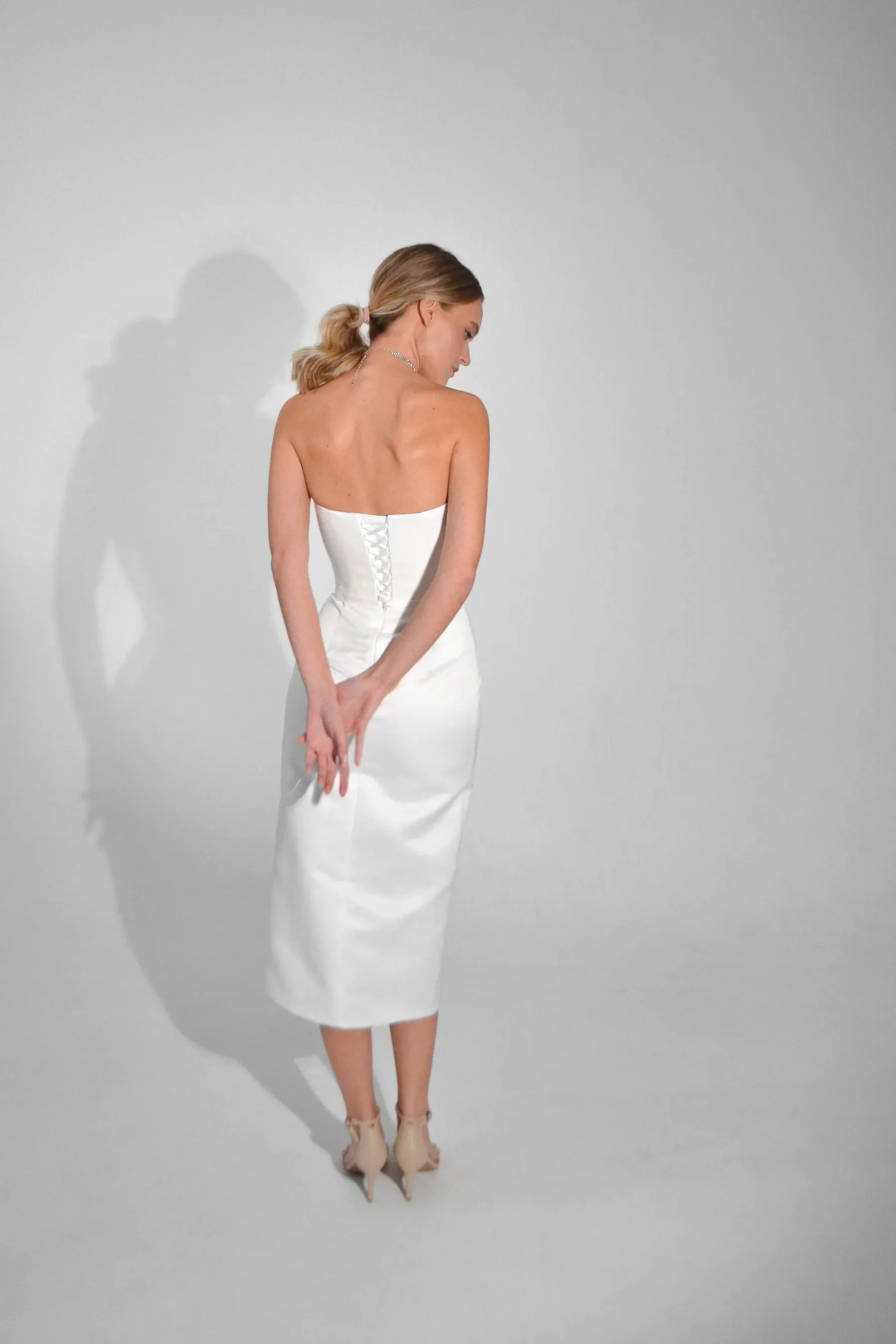 2 in 1 Wedding Dress Simple Court Train Bridal Gown Modern Dress Vestido De Novia Bow Satin Mermaid Princess - Image 3
