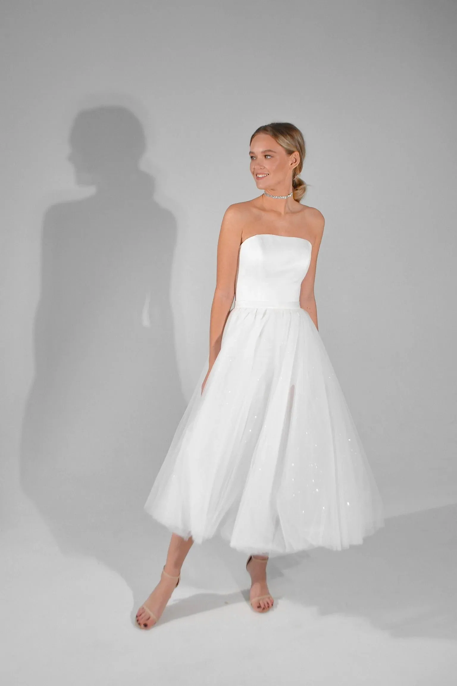 2 in 1 Wedding Dress Simple Court Train Bridal Gown Modern Dress Vestido De Novia Bow Satin Mermaid Princess - Image 6