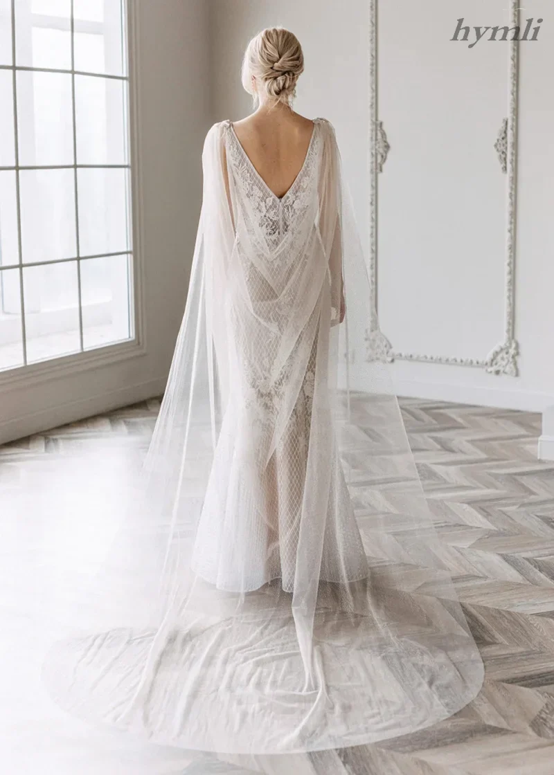 Sparkling Cape Veil Wedding Veil Cathedral, Draped Veil, Shoulder Train, Wedding Bridal Cape Veil - Image 4