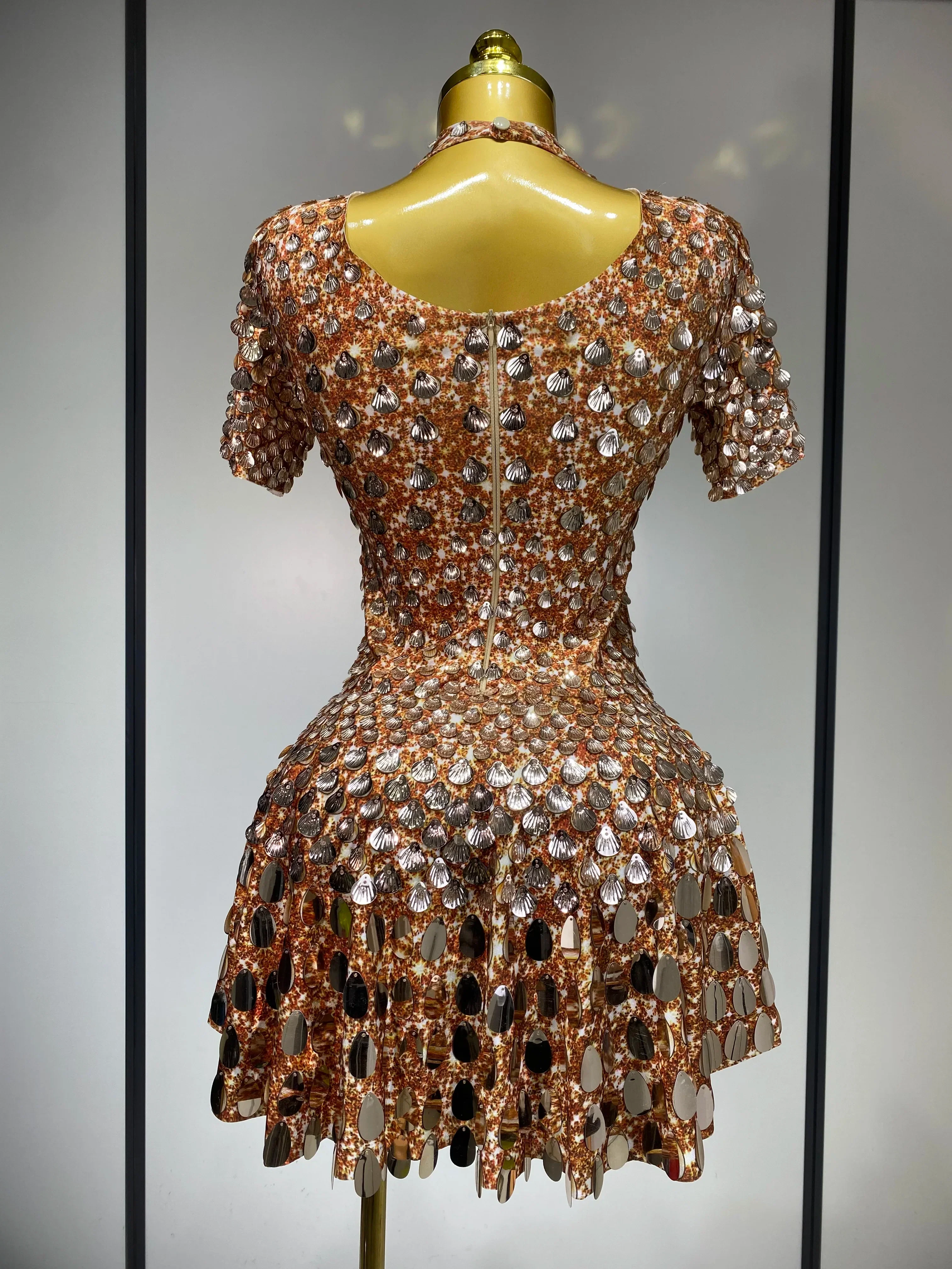 Sparkly Sequins Luxury Birthday Party Gown Short Dress Dancer Stage Performance Wear Women Sexy Nightclub Dress Festival Outfit - Image 4