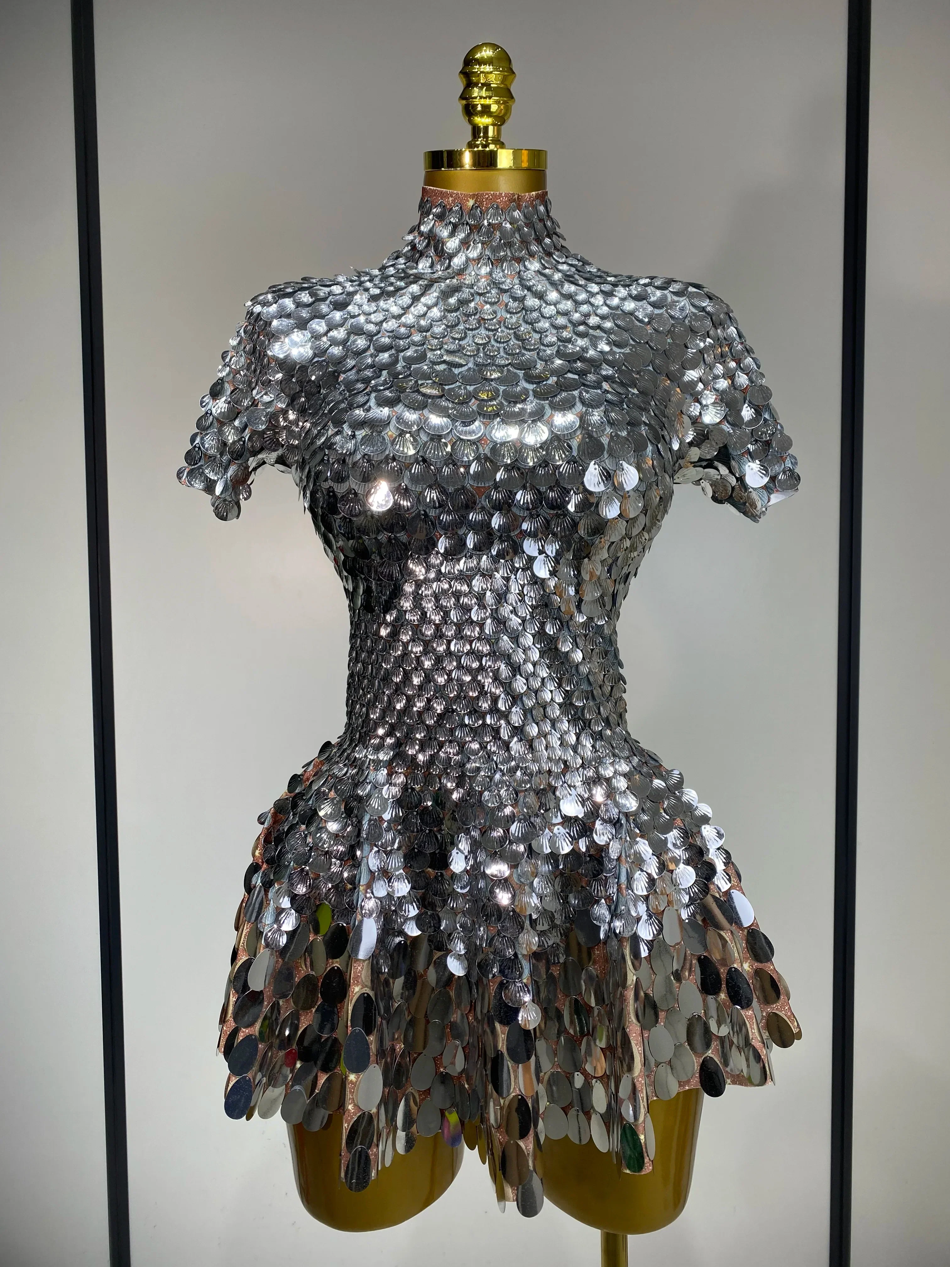 Sparkly Sequins Luxury Birthday Party Gown Short Dress Dancer Stage Performance Wear Women Sexy Nightclub Dress Festival Outfit - Image 7