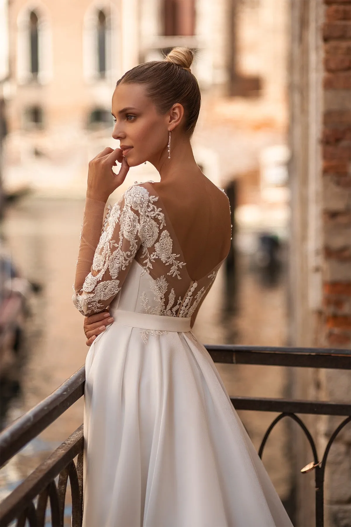 Side-Slit Civil Wedding Dress Mermaid Princess Vestido De Novia Modern Gown Bow Court Train Dress Satin - Image 4