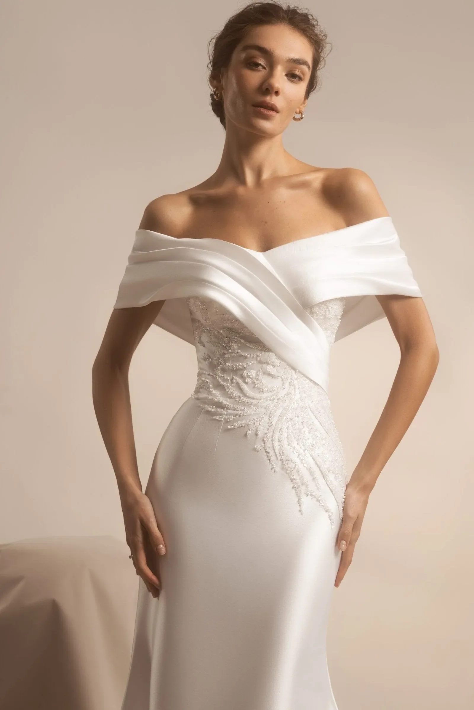 Statement Wedding Dress with a Voluminous Satin Skirt & Luxurious Detailing for a Bold yet Elegant Bridal Look - Image 3