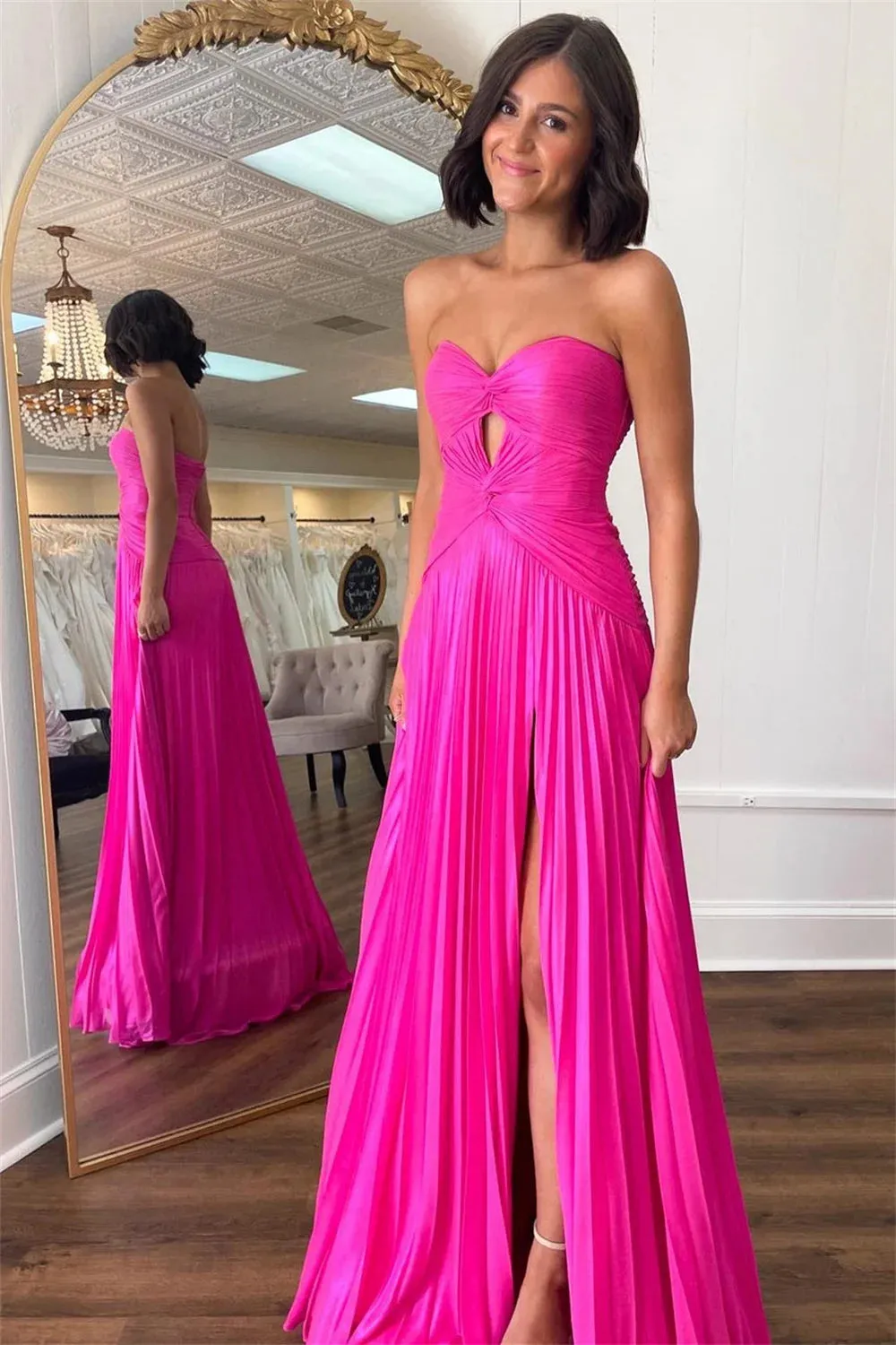 Strapless Chiffon Prom Dresses Mermaid Wedding Dress Elegant Sleeveless Floor-Length Side Split Vestidos De Fiesta - Image 3