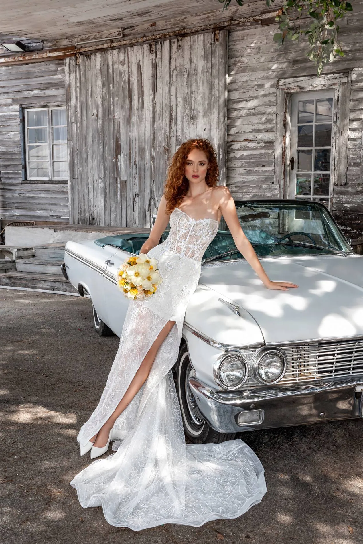 Strapless Sheath Wedding Dress with Boat Neckline, Delicate Lace & Flattering Natural Waistline - Image 2