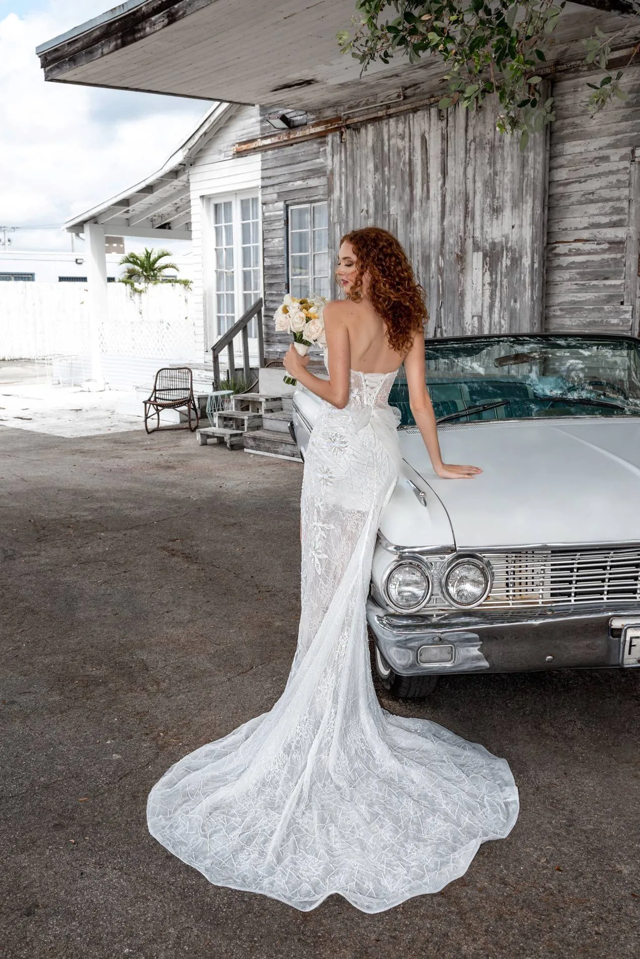 Strapless Sheath Wedding Dress with Boat Neckline, Delicate Lace & Flattering Natural Waistline - Image 3