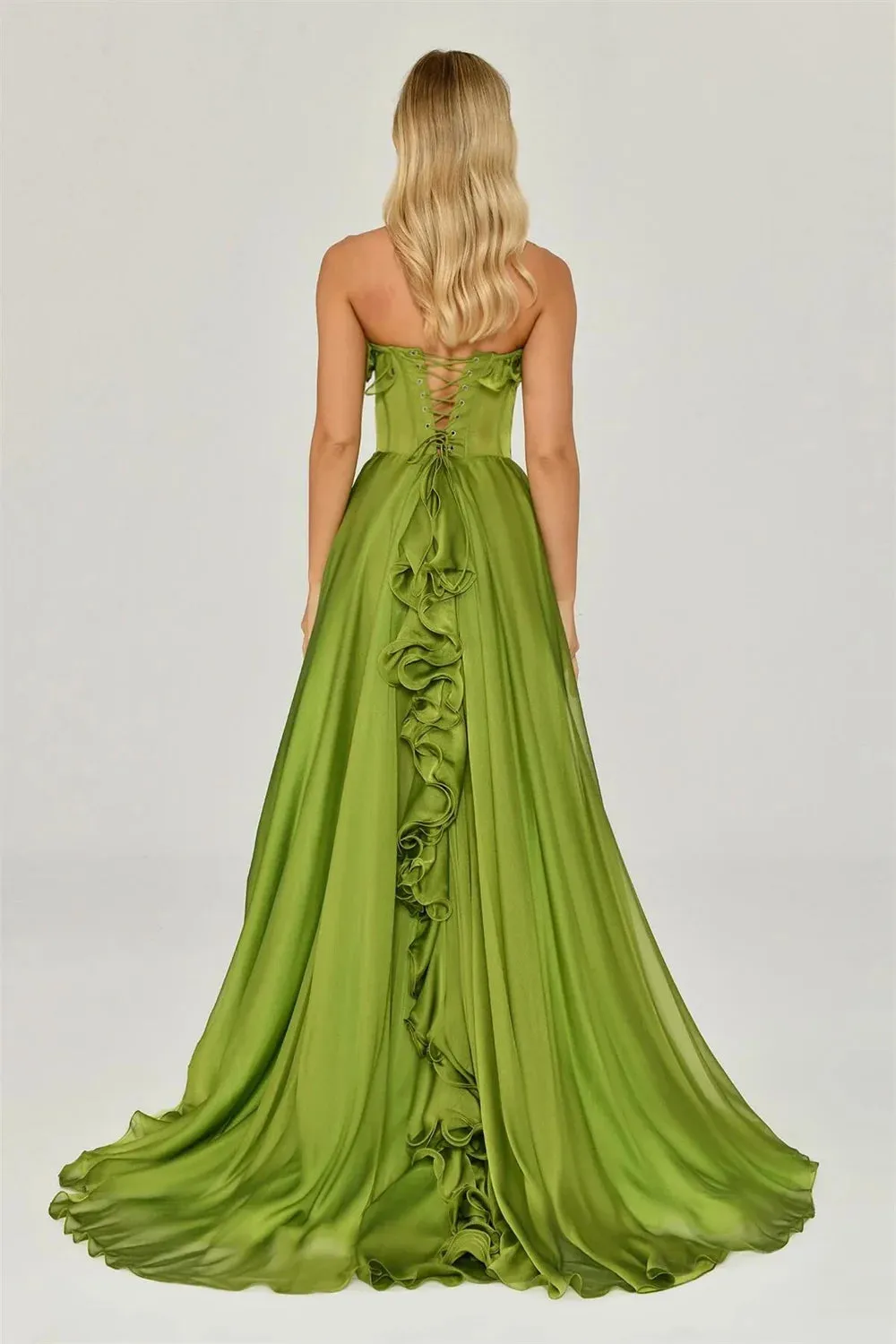 Strapless Simple Prom Dress A-line Chiffon Prom Dress Elegant Sleeveless Floor-Length Backless Vestidos De Fiesta - Image 2