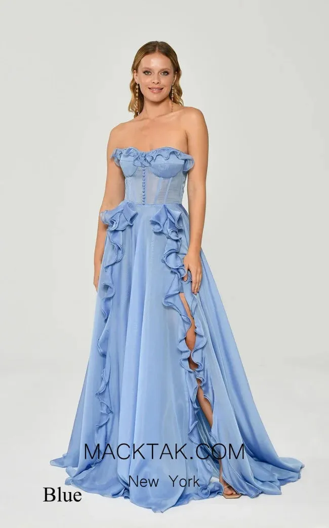 Strapless Simple Prom Dress A-line Chiffon Prom Dress Elegant Sleeveless Floor-Length Backless Vestidos De Fiesta - Image 4