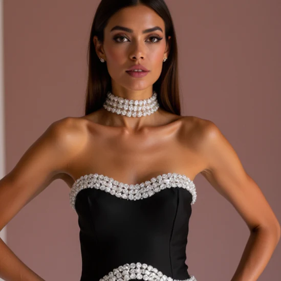 Stunning Black Evening Dress & Prom Dress with Waterfall Ruffle for a Unique Style - Image 4
