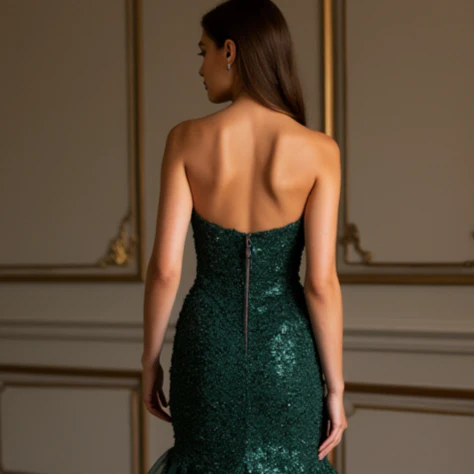 Stunning Evening Dress and Prom Dress with a Plunging Neckline for a Bold Look - Image 5