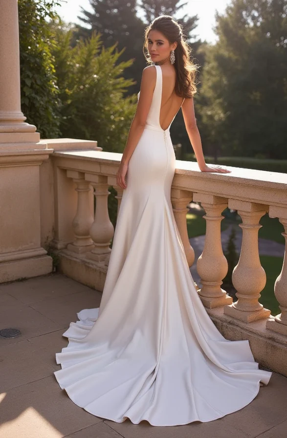 Stunning Mermaid Wedding Dress with a Flared Skirt for a Glamorous Look - Image 3