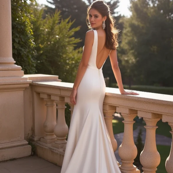 Stunning Mermaid Wedding Dress with a Flared Skirt for a Glamorous Look - Image 5