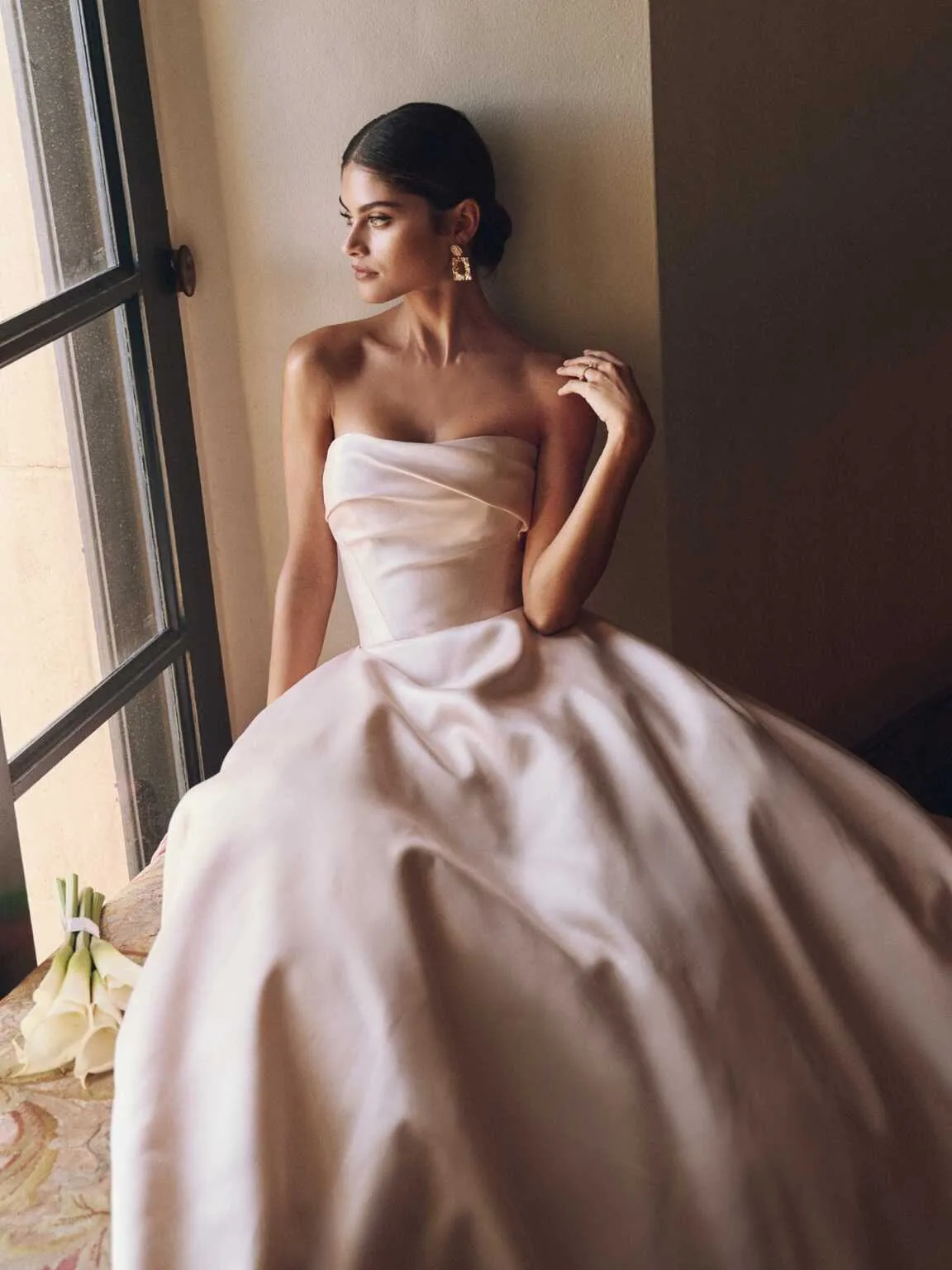 Simply Flawless in Pink Satin Vestido De Novia Wedding Dress Bow Court Train Dress Mermaid Modern Satin Princess Gown - Image 2
