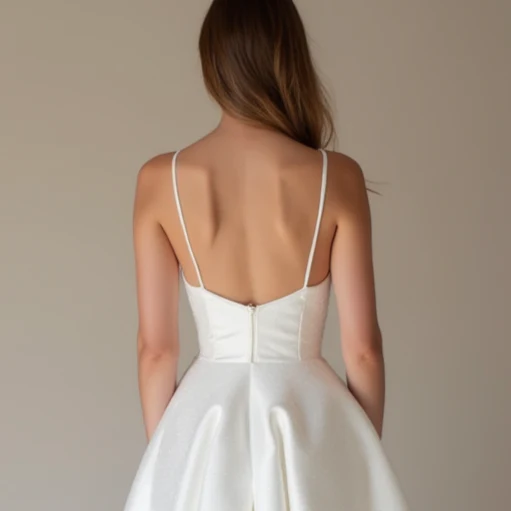 Stunning White Mini Short Wedding Dress with a Drape Sleeve for a Soft and Flowing Look - Image 5