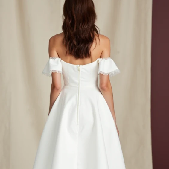 Stylish Short Wedding Dress and Mini Dress with a Corset Bodice for a Feminine Touch - Image 5