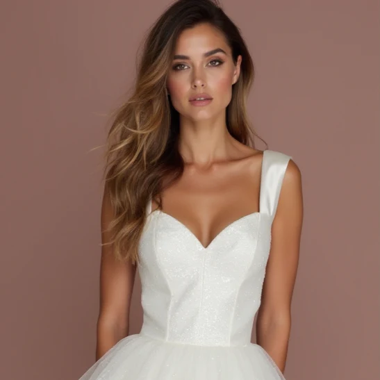 Stylish White Mini Short Wedding Dress with a Cowl Neckline for a Modern and Chic Look - Image 4