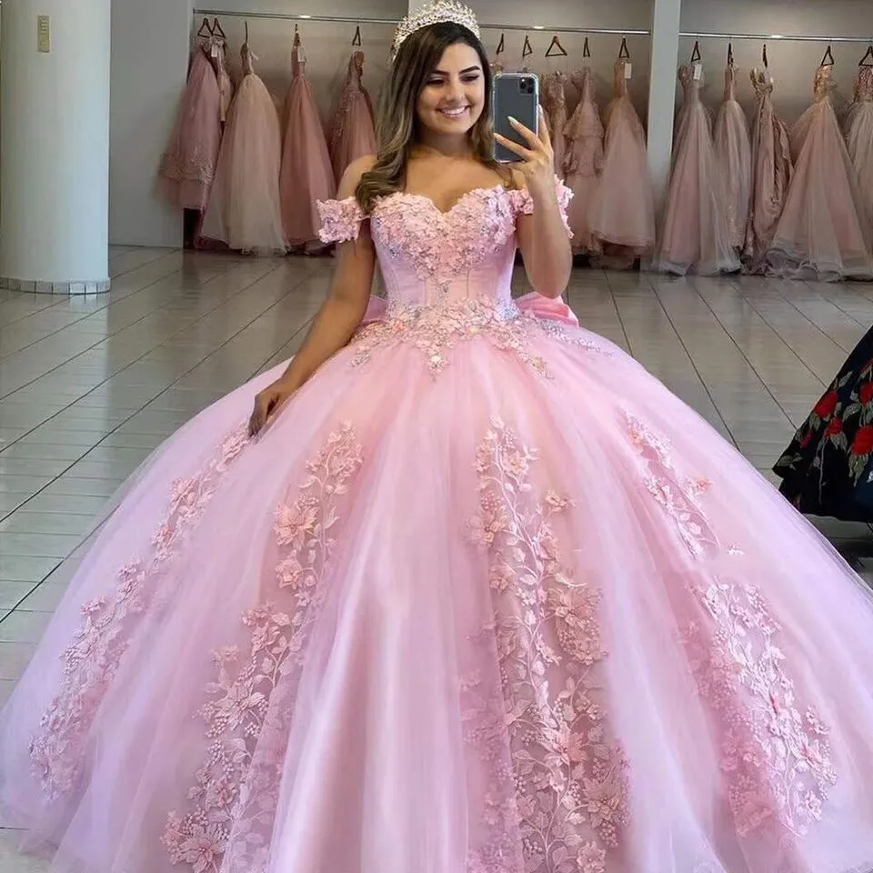 Sweetheart Ball Gown Quinceanera Dresses Sweet 16 Sexy Off-Shoulder Applique Lace Birthday Princess Party Gowns HOT - Image 6