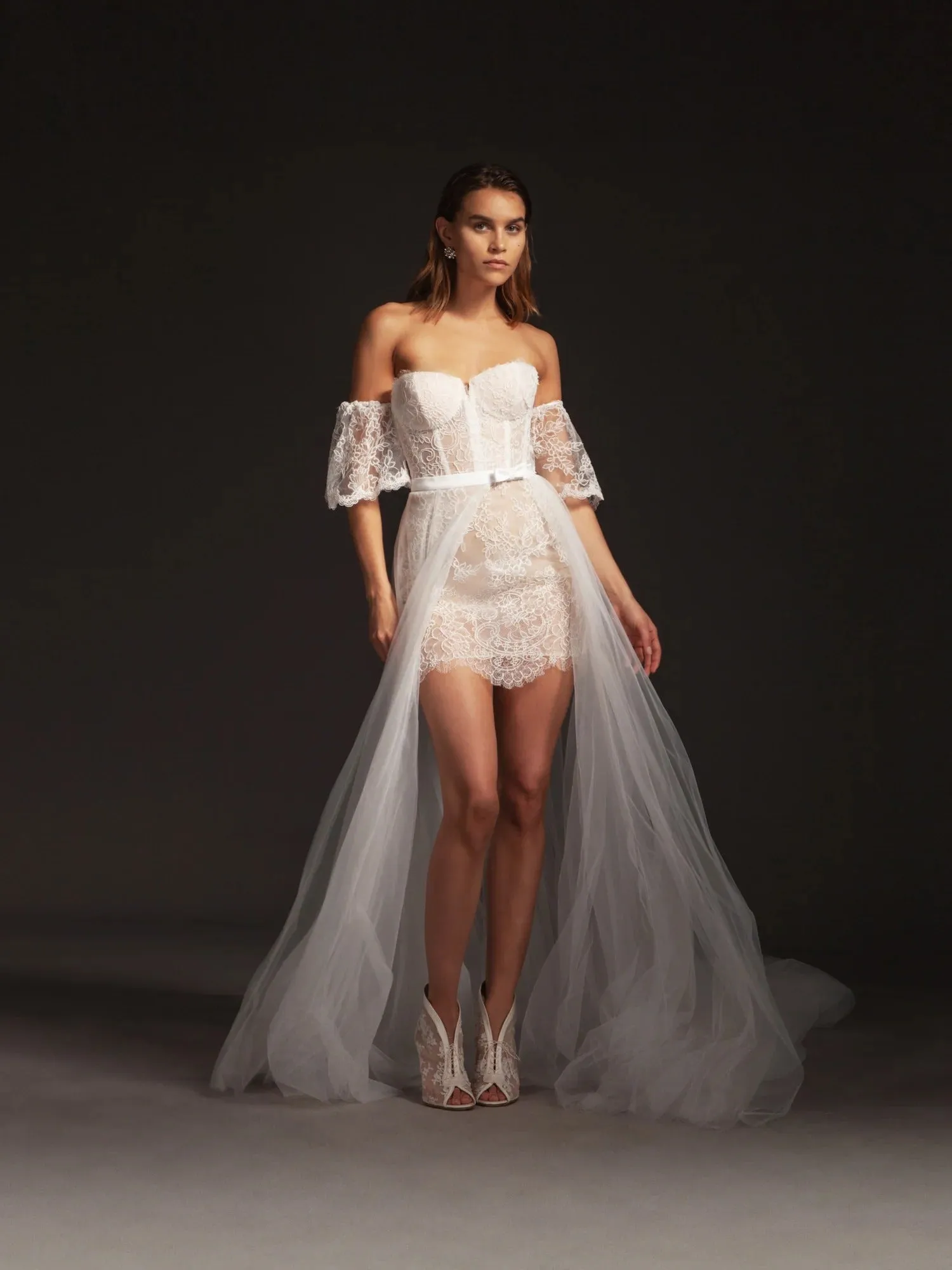 Full-on Lace Wedding Dress Vestido De Novia Train Princess Dress Satin Bow Court Simple Bridal Gown - Image 6