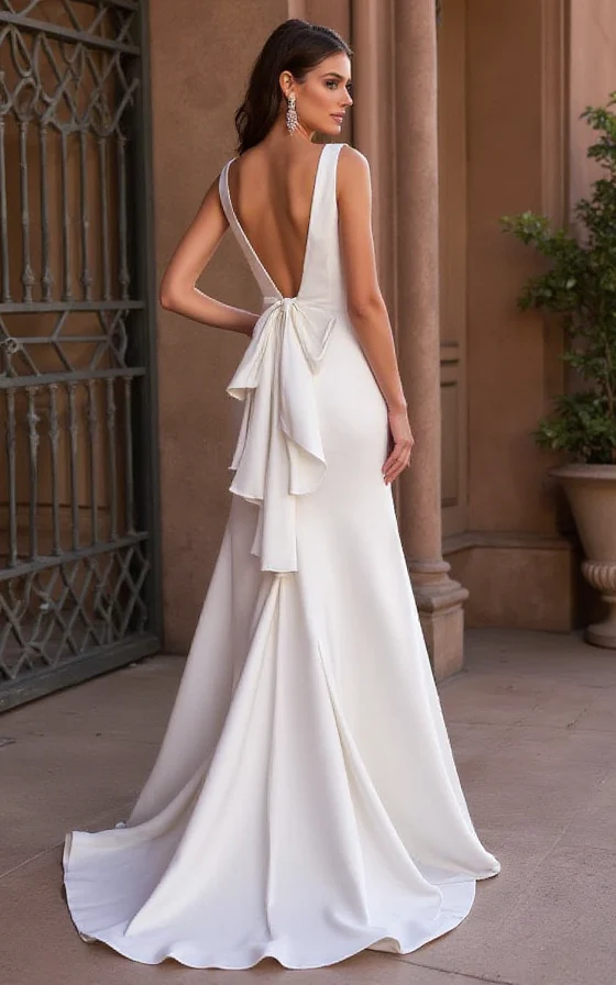Timeless A-Line Wedding Dress with a Chapel-Length Train - Image 3