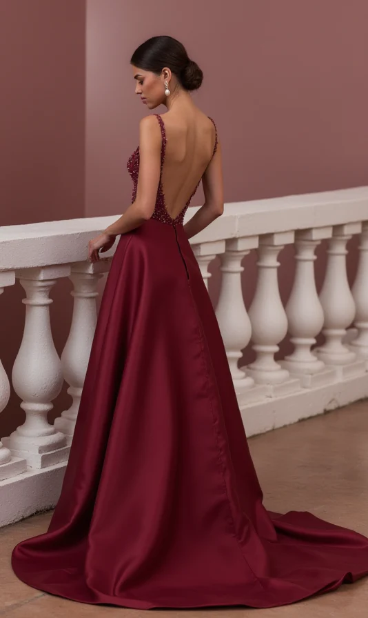 Timeless Evening Gown and Prom Dress with a Floor-Length Skirt for a Dramatic Look - Image 3